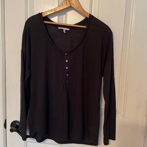 Victoria’s Secret Sleep Shirt – Black – Medium – Button-Up – Long
